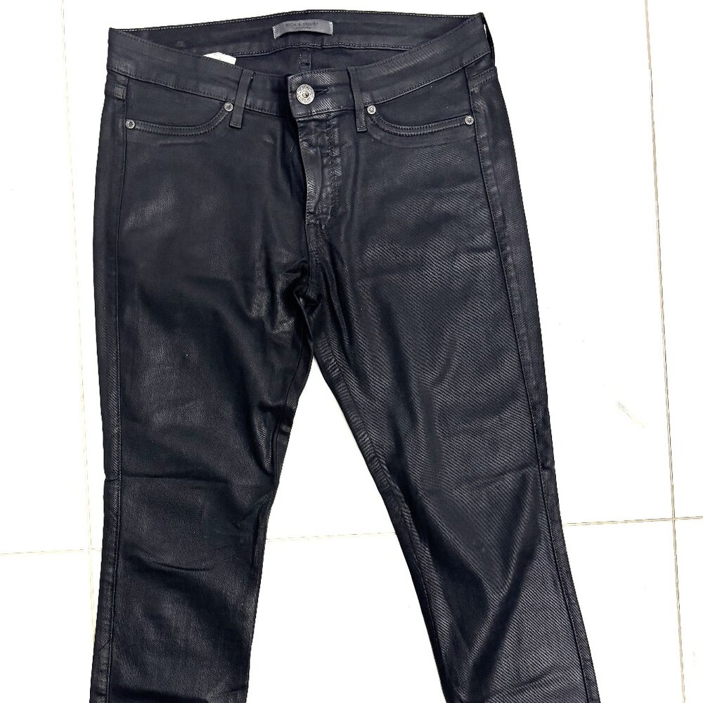 Rick & Skinny Black Coated Skinny Jeans